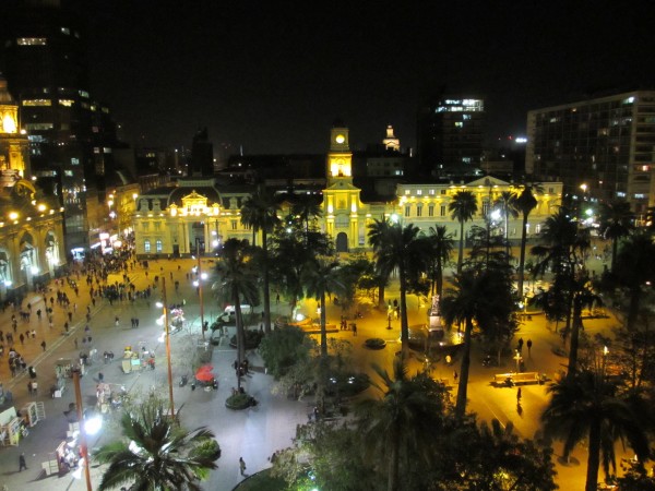 Plaza de Armas, Santiago at night